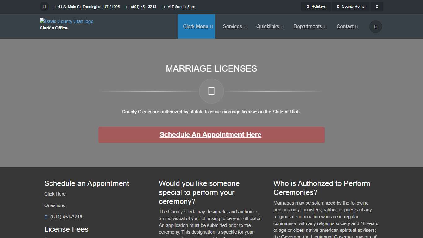 Davis County Marriage Licenses